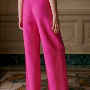 Sezane Vibrant Pink Wide Leg Pants